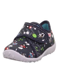 Superfit Kinder Hausschuh "SPOTTY WMS: Mittel", Gr. 22, blau, Textil, bedruckt, klassisch, Schuhe, Klettschuh, Kindergarten Schuh mit Motiv,