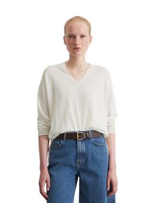 Marc O'Polo MARC O'POLO Damen Strickpullover "aus Organic-Cotton-Mix", weiß, casual, Gr. XS, unifarben, Obermaterial: 90% Baumwolle, 10% Polyamid, Pullover