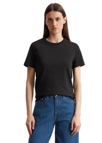 Marc O'Polo MARC O'POLO Damen T-Shirt "aus Interlock-Jersey", schwarz, Basic, Gr. L, unifarben, Obermaterial: 100% Baumwolle, Shirts