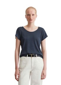 Marc O'Polo MARC O'POLO Damen T-Shirt "aus Viskose-Organic-Cotton-Mix", blau, Basic, Gr. XXL, unifarben, Obermaterial: 50% Baumwolle, 50% Viskose, Shirts