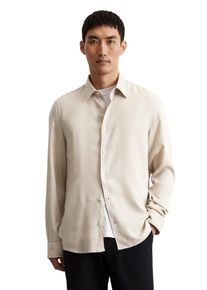Marc O'Polo MARC O'POLO Herren Langarmhemd "aus softem TENCEL Lyocell", grau, casual, Gr. XL, unifarben, Obermaterial: 100% Lyocell, Hemden