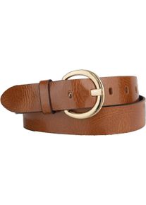 Bernd Götz BERND GÖTZ Damen Ledergürtel, braun, casual,modisch, Gr. 90, unifarben mit Farbeinsatz, Obermaterial: 100% Rindsleder, Gürtel, mit goldener