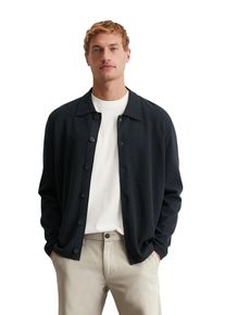 Marc O'Polo MARC O'POLO Herren Cardigan "mit feiner Piqué-Struktur", blau, casual, Gr. M, unifarben, Obermaterial: 100% Baumwolle, Strickjacken