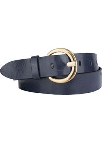 Bernd Götz BERND GÖTZ Damen Ledergürtel, blau, casual,modisch, Gr. 110, unifarben mit Farbeinsatz, Rindsleder, Gürtel, mit goldener Dornschließe