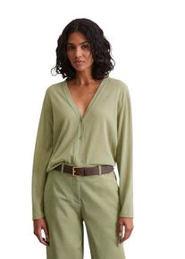 Marc O'Polo MARC O'POLO Damen Cardigan "aus Organic-Cotton-Mix"smooth sage, casual, Gr. M, unifarben, Obermaterial: 90% Baumwolle, 10% Polyamid, Strickjacken