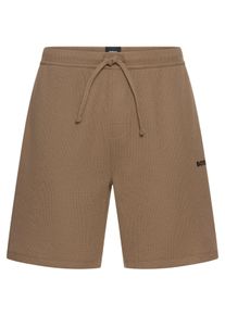 BOSS Herren Pyjamashorts "Waffle Shorts", Gr. M, braun, Jersey, Obermaterial: 60% Baumwolle, 40% Polyester, casual, Hosen