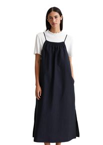 Marc O'Polo Damen Maxikleid "aus Organic-Cotton-Mix", blau, Gr. XS, MARC O'POLO DENIM, unifarben, Obermaterial: 80% Baumwolle, 20% Polyamid, Kleider