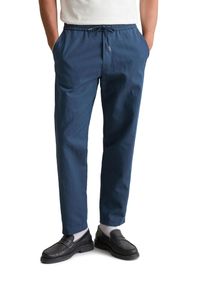 Marc O'Polo Herren Chinohose "aus Leinen und Bio-Baumwolle", blau, Gr. XXL, MARC O'POLO DENIM, unifarben, Obermaterial: 53% Leinen, 47% Baumwolle, Hosen