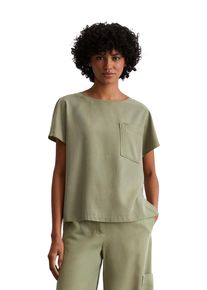Marc O'Polo MARC O'POLO Damen Kurzarmbluse "aus TENCEL Lyocell"forest moss, elegant, Gr. 34, unifarben, Obermaterial: 100% Lyocell, Blusen