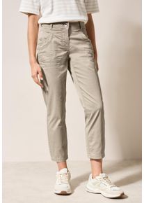 Cecil Damen 3/4-Hose "Style Scarlett"jute beige, casual, Gr. 28, unifarben, Web, Obermaterial: 97% Baumwolle, 3% Elasthan, Hosen, 3/4 Länge im