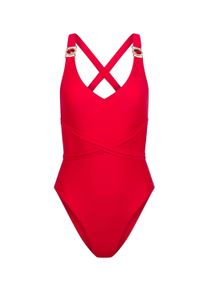 MODA MINX Damen Badeanzug "Amour", rot, Gr. XS, unifarben, 82% Polyamid, 18% Elasthan, Badeanzüge, mit funkelndem Steinbesatz