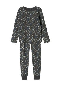 name it Kinder Schlafanzug "NKMNIGHTSET IRON SPACE NOOS", Gr. 158, grau, Jersey, Obermaterial: 95% Baumwolle, 5% Elasthan, bedruckt, casual,
