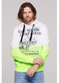 CAMP DAVID Herren Kapuzensweatshirt, grün, casual, Gr. XL, bedruckt, Material: 60% Baumwolle, 40% Polyester, Sweatshirts, mit Farbverlauf