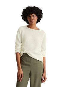 Marc O'Polo MARC O'POLO Damen Rundhalspullover "aus softem Baumwoll-Garn", weiß, casual, Gr. L, unifarben, Obermaterial: 100% Baumwolle, Pullover