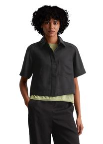 Marc O'Polo MARC O'POLO Damen Kurzarmbluse "aus Naia -Twill", schwarz, elegant, Gr. 44, unifarben, Obermaterial: 100% Acetat, Blusen