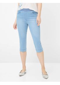 Raphaela by Brax Damen Style PAMINA CAPRI BLEACHED LIGHT BLUESLIGHTLYUSE, denim hellblau, Gr. 36