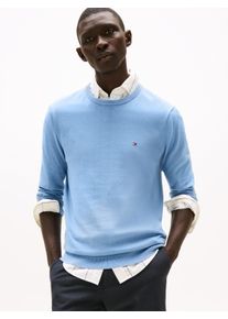 Tommy Hilfiger Herren Rundhalspullover "ESSENTIAL COTTON CREW NECK"brisk blau, casual, Gr. XXL, Strick, Obermaterial: 100% Baumwolle, Pullover