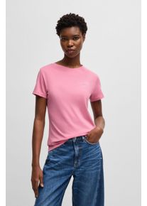 BOSS Orange Damen T-Shirt "Esogo Premium Damenmode"open lila 554, casual, Gr. XL, unifarben, Single Jersey, Obermaterial: 100% Baumwolle, Shirts, mit