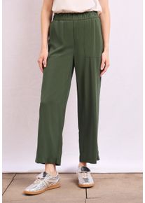 Damen Culotte, grün, casual, Gr. 32, STREET ONE STUDIO, unifarben, Stoff, 100% Viskose , Hosen, High Waist