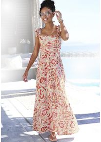 Buffalo Maxikleid mehrfarbig Gr. 34 für Damen. Mit Allover-Druck. Figurumspielend. Nachhaltig.