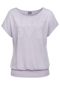 Venice Beach Rundhalsshirt violett Gr. 32/34 für Damen. Rundhals und Logodruck. Figurumspielend