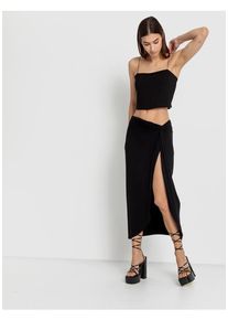 LSCN BY LASCANA Strandset: Spaghettitop und Midirock schwarz Gr. 34 für Damen. Mit eckiger Ausschnitt. Figurbetont. Nachhaltig.