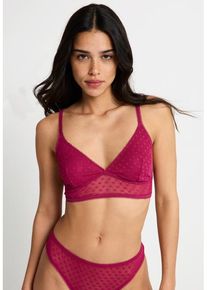 LSCN BY LASCANA Bralette mehrfarbig Gr. 32/34 für Damen. Mit Mesheinsatz, Spitzenkante. Ohne Bügel