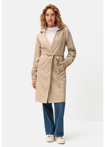 Lascana Parka beige Gr. 34 für Damen. Tiefer V-Ausschnitt und Bindeband. Figurumspielend. Nachhaltig.