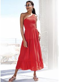 Buffalo One-Shoulder-Kleid rot Gr. 38 für Damen. Mit asymmetrischer Ausschnitt. Figurumspielend. Nachhaltig.