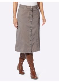 sheego Gro&szlig;e Gr&ouml;&szlig;en Jeansrock in Stretch-Qualit&auml;t, taupe, Gr&ouml;&szlig;e 25 - Damen