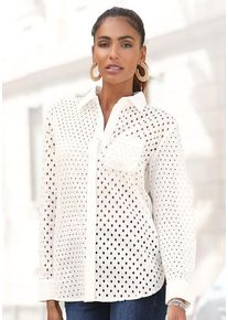 Lascana Langarmbluse beige Gr. 34 für Damen. Figurumspielend. Nachhaltig.