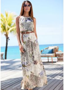 Buffalo Maxikleid mehrfarbig Gr. 34 für Damen. Amerikanischer Ausschnitt und Allover-Druck. Figurumspielend. Nachhaltig.