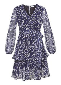 Lascana Druckkleid mehrfarbig Gr. 34 für Damen. V-Ausschnitt und Allover-Druck. Figurumspielend. Nachhaltig.