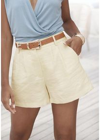 Lascana Webshorts beige Gr. 34 für Damen. Figurumspielend