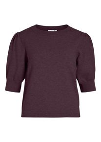 Vila Damen Strickpullover "VIRIL 2/4 SLEEVE O-NECK KNIT TOP - NOOS"fig detail:schwarz melange, modisch, Gr. S, meliert, Strick, Obermaterial: 50%