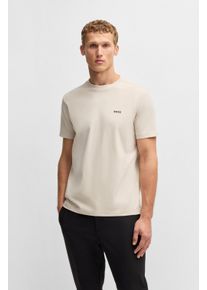BOSS Green Herren Rundhalsshirt "Tee"open beige284, casual, Gr. XXXL, Single Jersey, Obermaterial: 95% Baumwolle, 5% Elasthan, Shirts, mit gummiertem