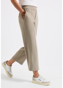 Street One Damen 7/8-Hosebuff grau, casual, Gr. 34, unifarben, Web, Obermaterial: 95% Polyamid, 5% Elasthan, Hosen, mit Taschen und Gummizug