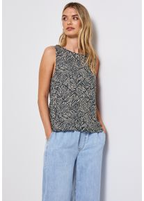 Street One Damen Blusentoppine grove grün, casual, Gr. 38, gemustert, Web, Obermaterial: 100% Viskose, Blusen, mit Knopfleiste und grafischem Muster