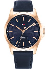 Tommy Hilfiger Herren Quarzuhr "BRUCE"blau, Armbanduhren, Armbanduhr, Herrenuhr, Lederarmband, analog