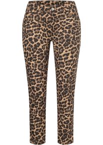 MAC Damen 7/8-Hose "MELANIE 7/8 summer"walnut leo, casual, Gr. 44, bedruckt, animal-print, Obermaterial: 97% Baumwolle, 3% Elasthan, Hosen