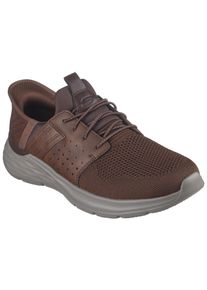 Skechers Herren Slip-On Sneaker "GARNER-NEWICK", Gr. 42, braun, Textil, Synthetik, casual, Schuhe, Slipper, Freizeitschuh mit praktischer Slip