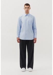 Herren Businesshemd "Studio", blau, Gr. L, STUDIO SEIDENSTICKER, unifarben, 100% Baumwolle, Hemden, Oversized Langarm Kentkragen Uni