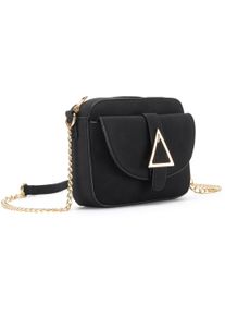 Vivance Damen Umhängetasche "Minibag", schwarz, Textil, unifarben, Taschen, Henkeltasche, Handtasche mit Kettenhenkel, Crossbody Bag VEGAN