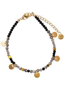 Firetti Damen Armband "Schmuck Geschenk Edelstahl Armschmuck Armkette Edelstein Plättchen", Edelstahl, gelb, Edelstahl, Armbänder, Made in Germany -