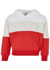 Urban Classics Mädchen Hoodie "Urban Classics Damen Girls Oversized 3-Tone Hoody", rot, Gr. 134, 65% Baumwolle, 35% Polyester, Sweatshirts