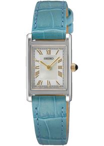 Seiko Damen Quarzuhrhellblau, Armbanduhren, Armbanduhr, Damenuhr, Lederarmband, analog