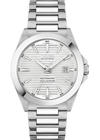 BOSS Damen Quarzuhr "STRIKE", silber, Armbanduhren, Armbanduhr, Damenuhr, Herrenuhr, Edelstahlarmband, analog, Tag