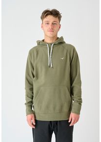 Cleptomanicx Herren Kapuzensweatshirt "Cosy", grün, casual, Gr. S, bestickt, 50% Polyester, 50% Baumwolle, Sweatshirts, in lockerem Schnitt