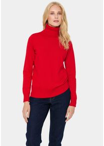 Saint Tropez Damen Rollkragenpullover "J2046, MilaSZ Rollneck", rot, modisch, Gr. XXL, unifarben, Strick, Obermaterial: 80% Viskose, 20% Polyacryl,