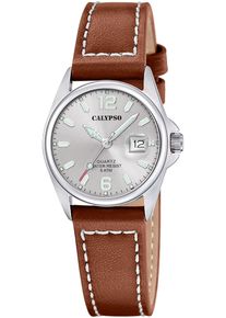 Calypso Watches Damen Quarzuhr "Basic", braun, Armbanduhren, Armbanduhr, Damenuhr, Lederarmband, analog, Tag